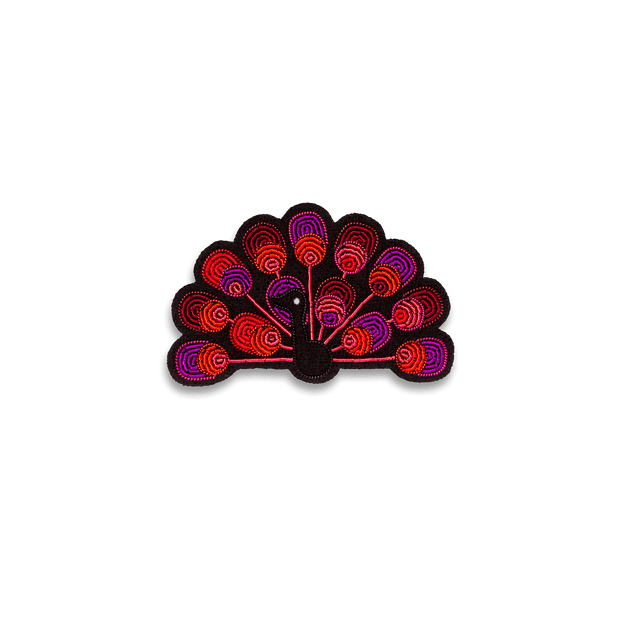 Embroidered brooch - Peacock