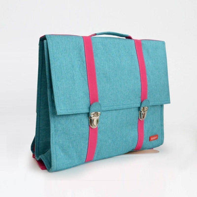 Bakker made with Love - childrens school satchel - blue and pink