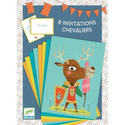 Djeco - 8 birthday invitations to fill - knights theme - birthday party for kids - arts and crafts