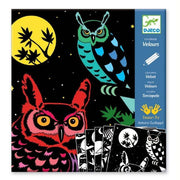 Fun and original colouring sheets for children forest animals in the night