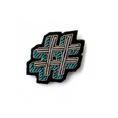 MACON & LESQUOY - Hand embroidered brooch - Hashtag