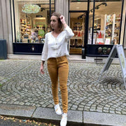 HAPPY - Joy chino trousers - mustard - made in France - comfortable and feminine