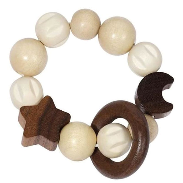 Heimess - wooden ring - moon and stars - sustainable and cute baby toy