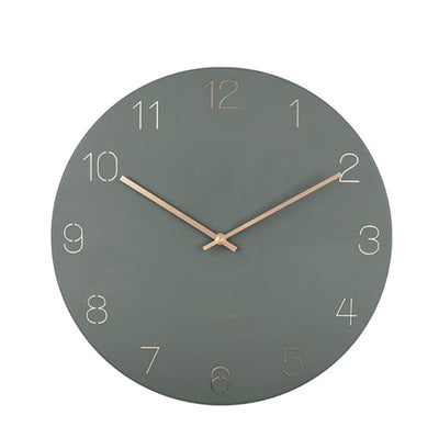 KARLSSON - engraved numbers clock - green - design and modern wall decoration