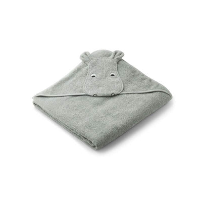 LIEWOOD - hooded bath towel - blue hippo - cute bath accessories 