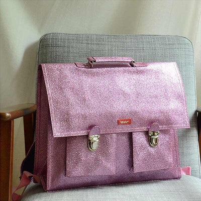 Pink glitter school satchel - Bakker Made With Love