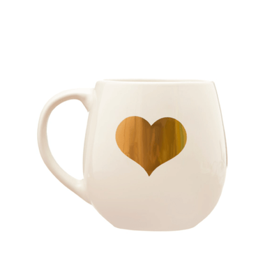 SASS & BELLE - big mug for hot drink - gold heart - cute gift idea