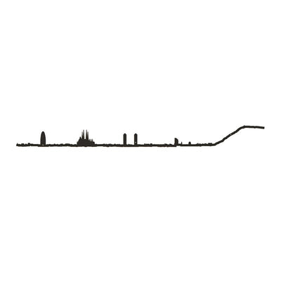 The Line - Barcelona Spain city skyline - black design decoration for travel lovers