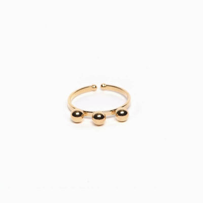 Titlee - Bowery ring in gilt brass with fine gold - made in France