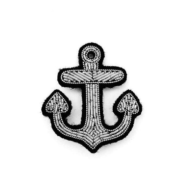 MACON & LESQUOY - Hand embroidered brooch - Little silver anchor