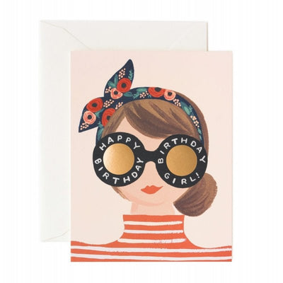 Birthday card - Headband Girl