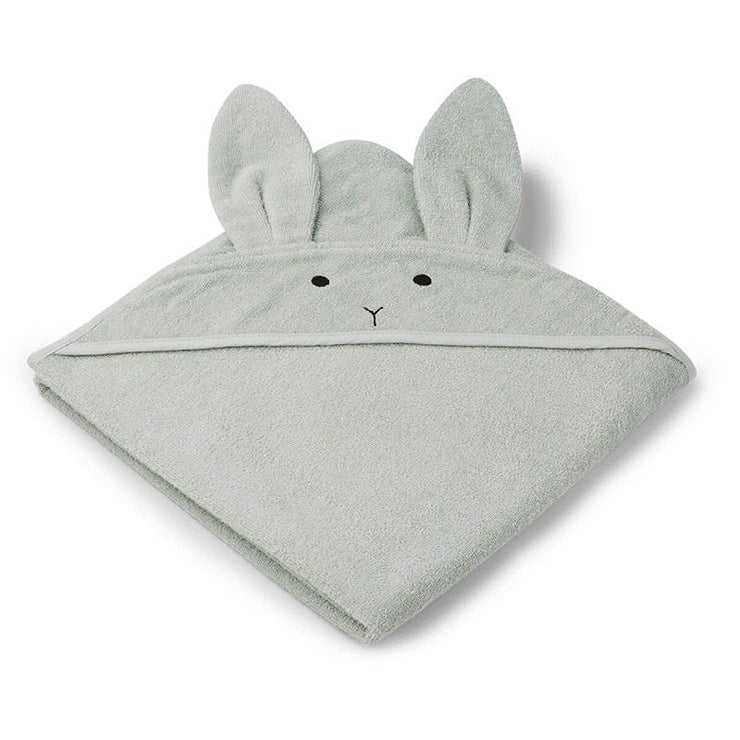 LIEWOOD - Organic cotton hooded towel - Rabbit Dusty Green