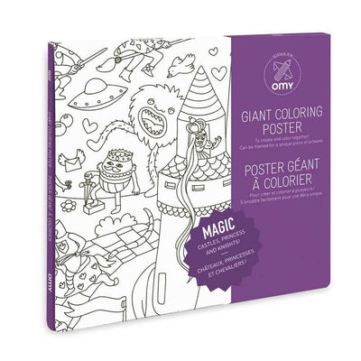 OMY DESIGN & PLAY - Giant colouring poster - Princesses and knights