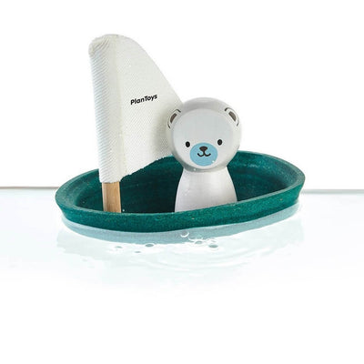 PLAN TOYS - Sailing boat polar bear - Wooden toy