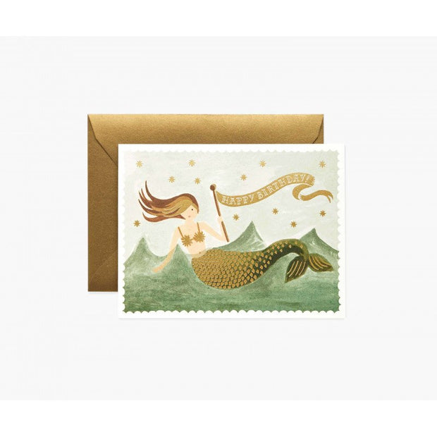 RIFLE PAPER CO - Birthday card - Vintage mermaid birthday