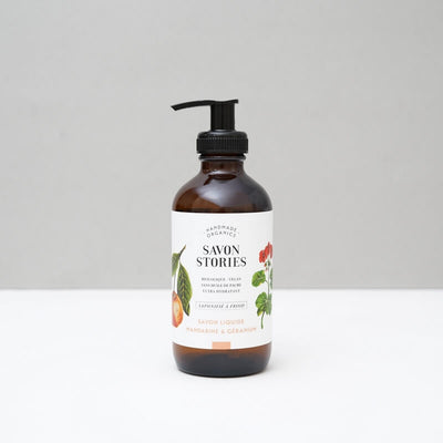 SAVON STORIES - Liquid soap - Mandarin & geranium - Natural handmade cosmetics