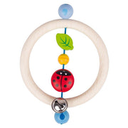 Wooden Rattle Ring - Ladybug