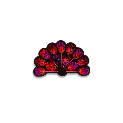 Embroidered brooch - Peacock