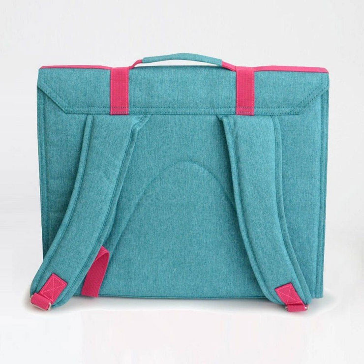 Blue and pink childrens school satchel - Bakker made With Love