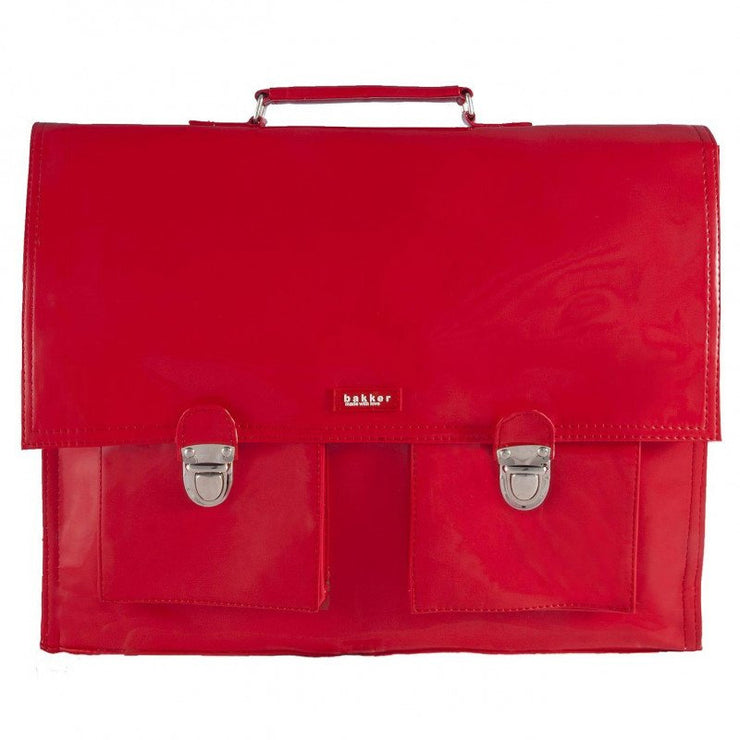 Bakker Made With Love vinyl school satchel - red