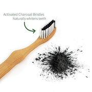 Activ charcoal in bamboo toothbrush