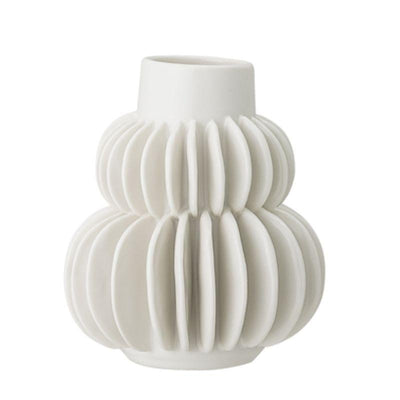 White round vase in stoneware