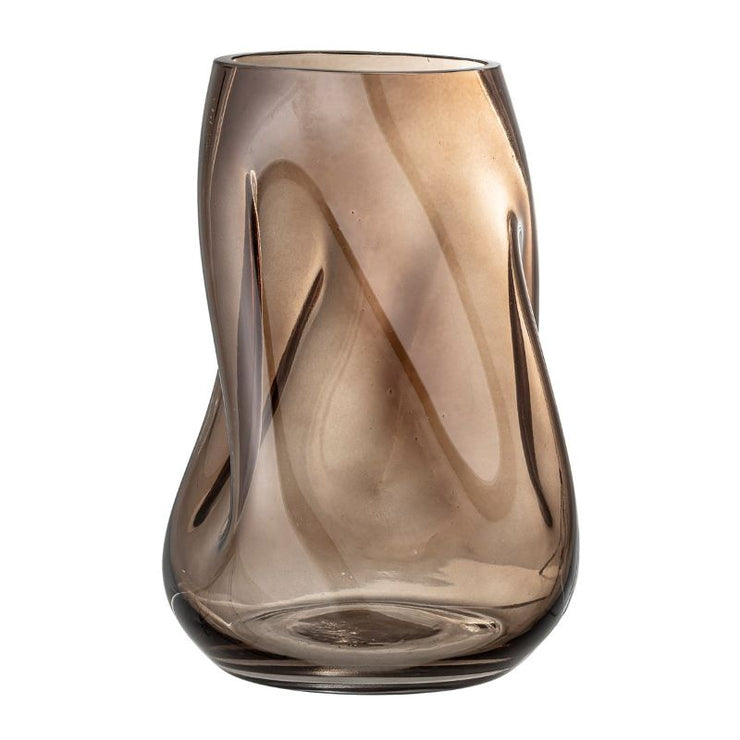 BLOOMINGVILLE - original decorative Vase - brown glass - elegant and cozy