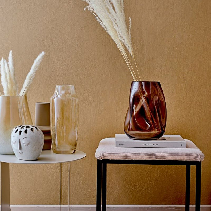 BLOOMINGVILLE - original decorative Vase - brown glass - elegant and cozy