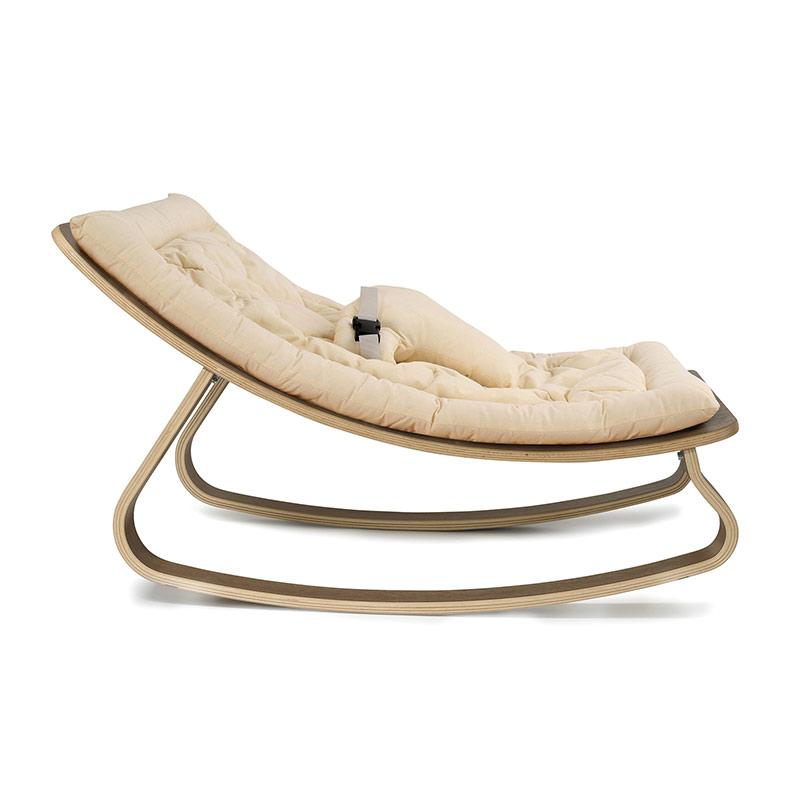 Baby Rocker organic ecru and Walnut Levo - CHARLIE CRANE