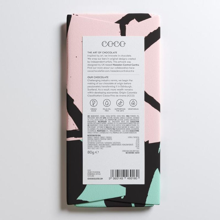 COCO CHOCOLATIER - lavender chocolate bar - milk chocolate and floral flavour