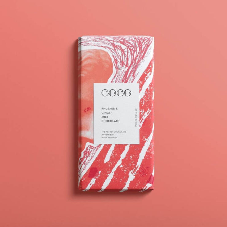 COCO CHOCOLATIER - Rhubarb & ginger chocolate bar - milk chocolate