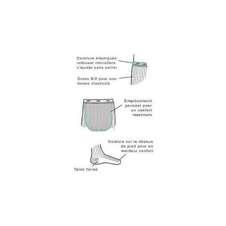 Grey - Egyptian cotton tights - Made in France