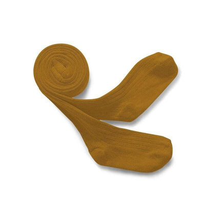 Lovely mustard girls tights designed and made in France by Collegien with Egyptian cotton