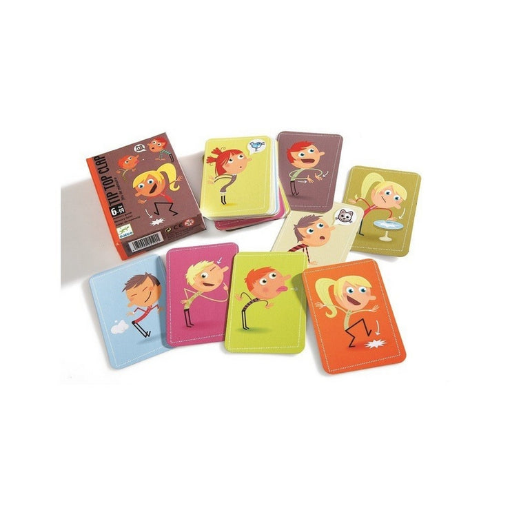 DJECO - Tip top clap card game - Mimic actions and try to remember the other's !