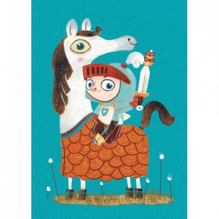 Djeco - 8 birthday invitations to fill - knights theme - birthday party for kids - arts and crafts