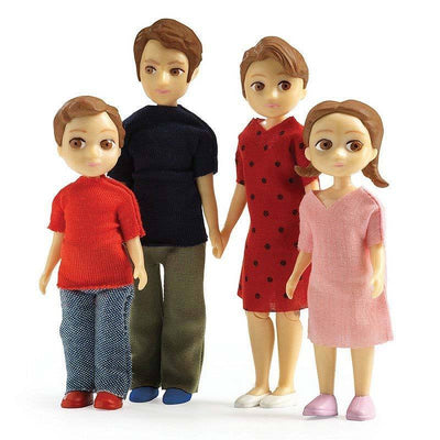A doll family set designed in France by Djeco