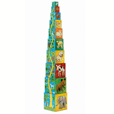 A fun stacking cube toy designed in France by Djeco, perfect gift idea for young children