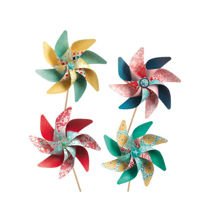 DJECO - DIY kit - paper windmills - playful activity for children - arts & crafts