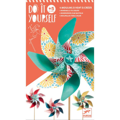 DJECO - DIY kit - paper windmills - playful activity for children - arts & crafts
