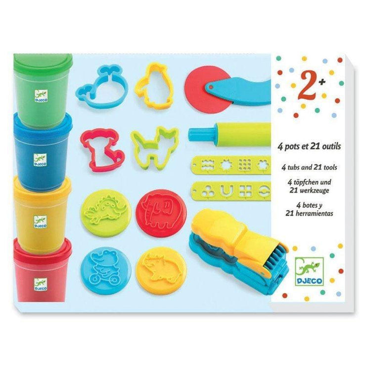 Here is an amazing creative activity for your little one designed by Djeco. We love this modelling dough and its bright colors !