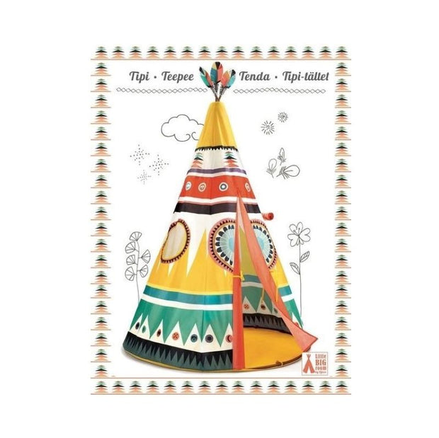 Djeco - multicolored teepee for kids - fun and original decoration for kids 