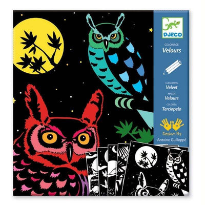 Fun and original colouring sheets for children forest animals in the night