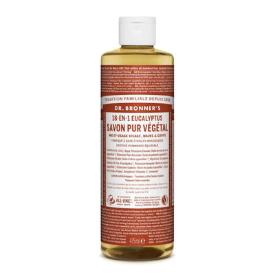 Dr. Bronner's - liquid soap - eucalyptus - organic and sustainable natural product respectuf of the skin and the environment
