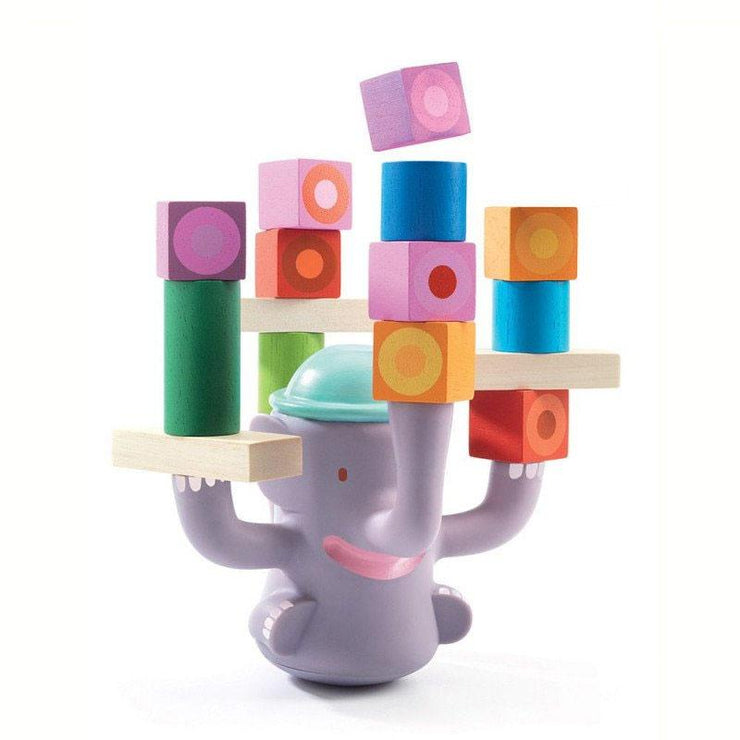 Here is an original wooden toy designed for you by Djeco. Your little one is gonna fall for this funny elephant !