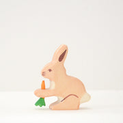 Handmade Wooden Rabbit with a carrot