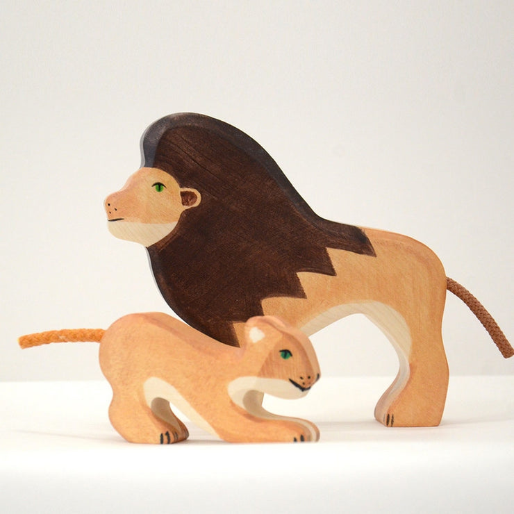 Handmade Wooden Lion cub