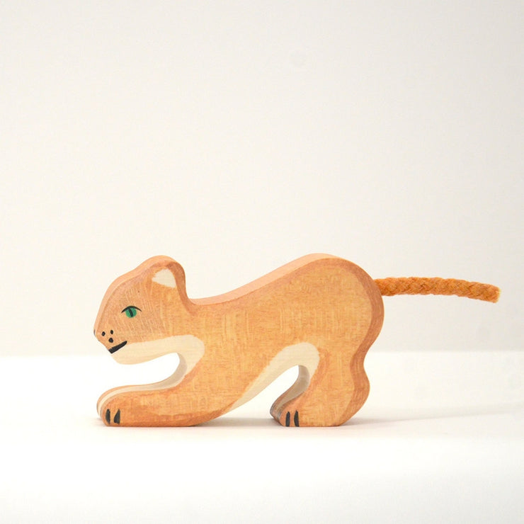 Handmade Wooden Lion cub