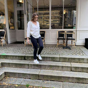 HAPPY - Joy chino trousers - blue navy - comfortable and feminine