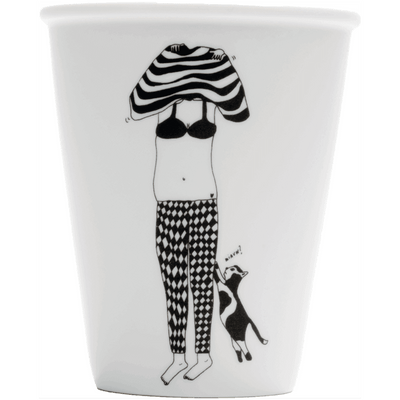 HELEN B - handmade porcelain cup - sweater girl