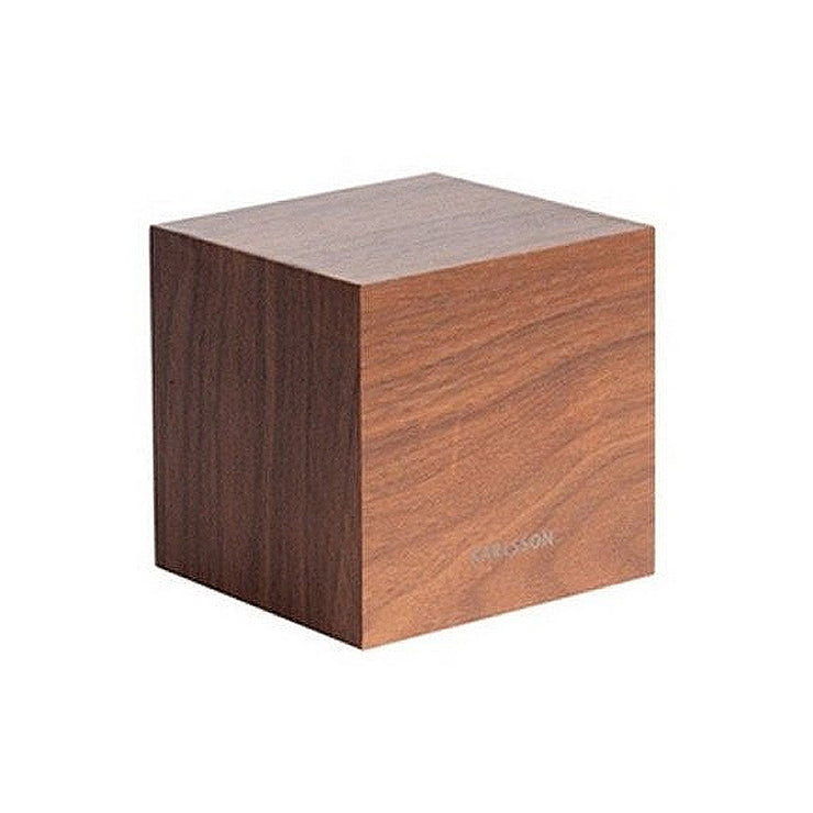 Mini cube alarm clock - Dark wood